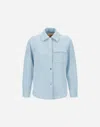 Herno Last Cold Wool Shacket In Light Blue