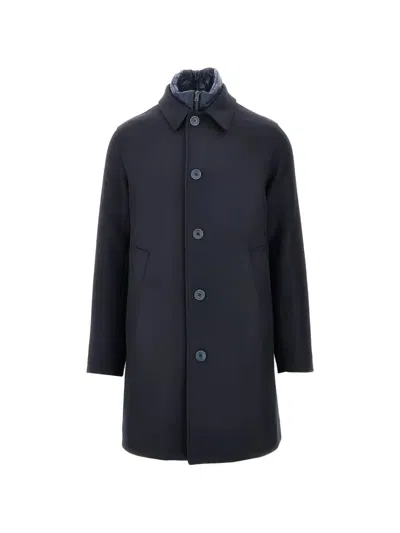 Herno Single-breasted Padded Coat In Black