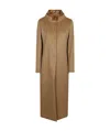 Herno Long Coat With Padded Bib In Brown