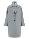 Herno Velour Wool Cloth And Nylon Ultralight Coat In Gray