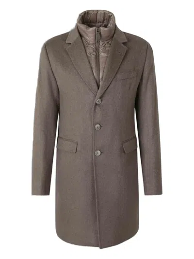 Herno Coat With Inner Vest In Brown