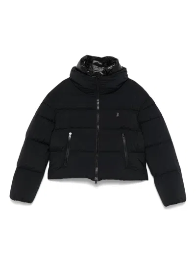 Herno Kids' Layered-collar Puffer Jacket In Black