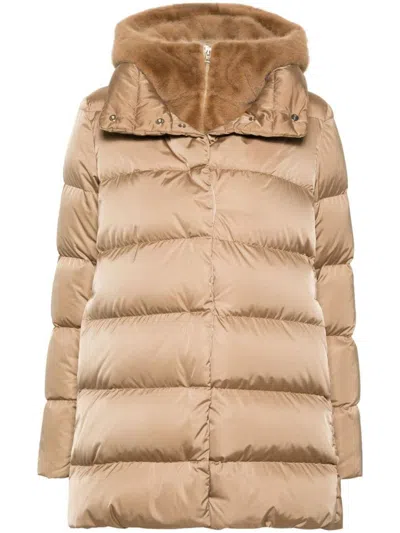 Herno Layered Down Jacket Clothing In Brown