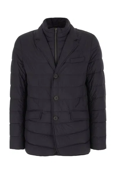 Herno Layered Insulated Padded Coat In Black