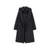 Herno Long Hooded Womens Coat Side Pockets In Black