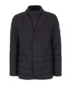 Herno Layered Effect Quilted Coat In Blue