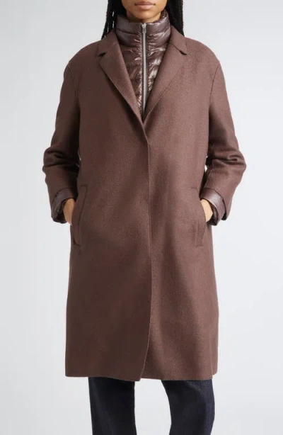 Herno Cappotto Lungo Con Piumino Staccabile Coat In Brown