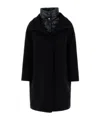 Herno Black Padded Single-breasted Coat In Mixed Of Tech Materials Woman In Black
