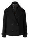 Herno Layered Peacoat In Black