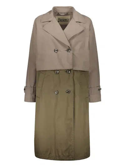 Herno Layered Rain Coat In Multi