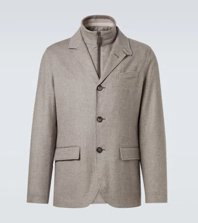 Herno Layered Silk And Cashmere Blazer