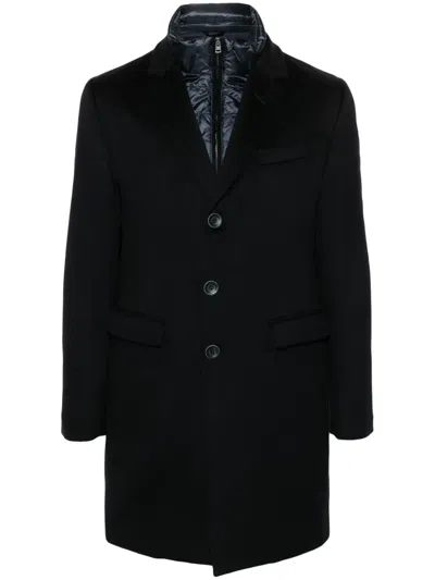 HERNO LAYERED SINGLE-BREASTED COAT