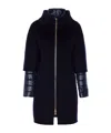 Herno Layered-sleeved Zip-up Down Coat In Black