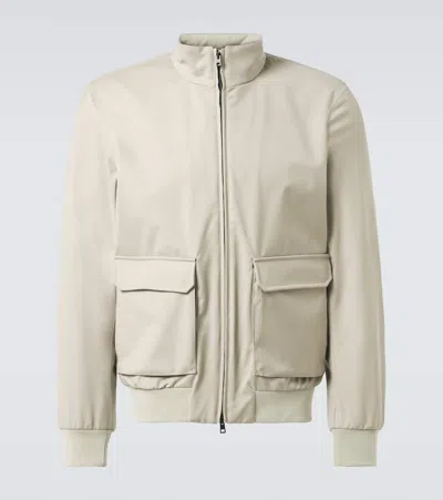 Herno Layered Virgin Wool Blouson In White