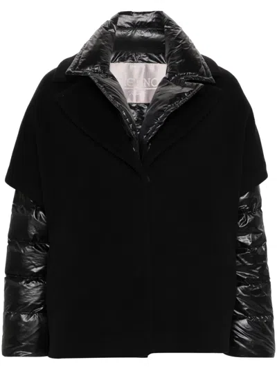 Herno Layered Wool Jacket In Black