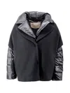 Herno Hood Insert Down Jacket Puffer Jackets Black In Black