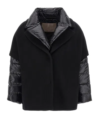 Herno Layered Wool Jacket In Black