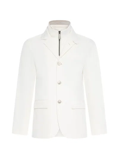 Herno Beige Silk Cashmere Blazer Formal Shoes In Neutral