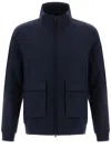 Herno Layered Wool Storm Bomber Jacket In Blue