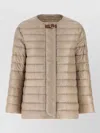 Herno Leather Buckle Strap Quilted Down Jacket In Multi