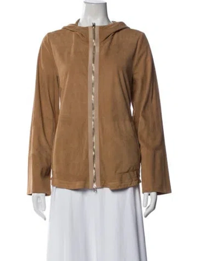 Pre-owned Herno Leather Jacket In Neutral