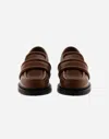 Herno Leather Moccasins In Kakao