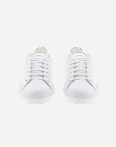 Herno Leather Trainers In White/beige