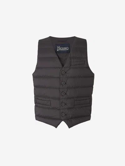 Herno Legend Line Quilted Vest In Brown