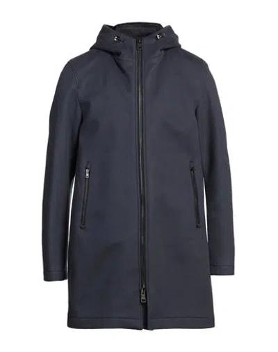 Herno Legend Man Coat Slate Blue Size 44 Wool, Cashmere