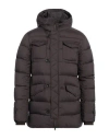 Herno Long-sleeved Hooded Down Jacket In Brown