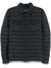 Herno Quilted Blue Coat With Button-up Front In Blue