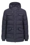 Herno L Eskimo Hooded Nylon Down Jacket In Blue