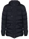 Herno Black Polyester Full-length Jacket In Blue