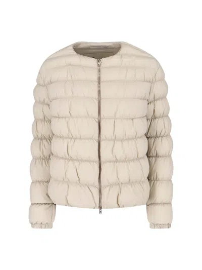Herno Light & Natural Lightweight Quilted Down Puffer Jacket For Women In White