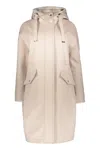 Herno Light Beige Lightweight Coat With Hood And Zipper In Neutral