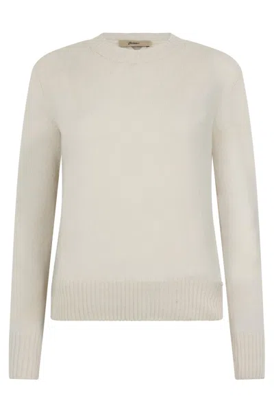 Herno Light Beige Sweater In Cashmere In Gray