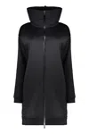 Herno Light Black Cardigan With High Collar In Black