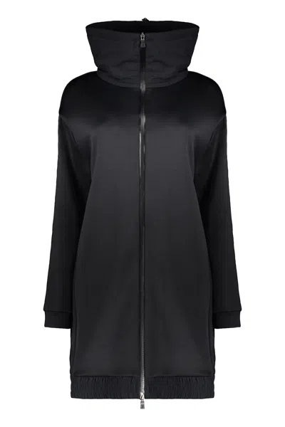 Herno Light Black Cardigan With High Collar