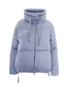 Herno Light Blue Mock Collar Jacket In Multi