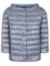 Herno Quilted Three-quarter Sleeve Jacket In Gray