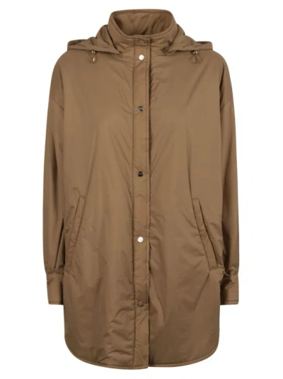 Herno Light Brown Hooded Jacket In Sand