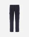 Herno Light Comfort Stretch Woven Cargo Trousers In Blue
