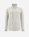 Herno Field Jacket In Light Cotton Stretch In Grey Pearl
