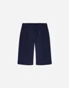 Herno Light Cotton Stretch Shorts In Blu Navy