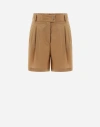 Herno Light Cotton Stretch Shorts In Sand