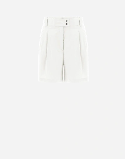 Herno Light Cotton Stretch Shorts In White