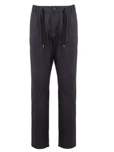 Herno Light Cotton Stretch Trousers In Black