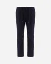 Herno Light Cotton Stretch Trousers In Blu Navy