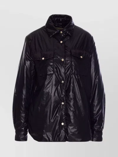 Herno Light Down Jacket Collared Neck In Black