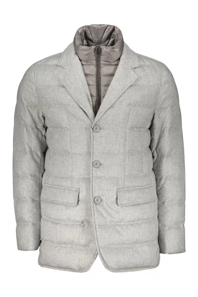 Herno Light Gray Padded Jacket Elegant And Modern